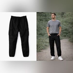 Cargo Joggers 3X Black Stretch Utility Streetwear Benjamin Black NWT
